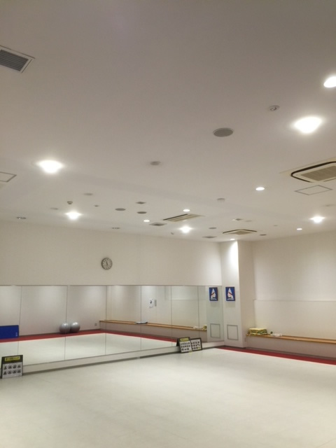 スポーツ施設内のトレーニングジム照明工事写真２
