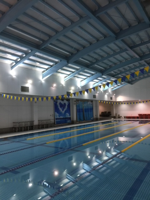 スポーツ施設内のプール照明工事写真２